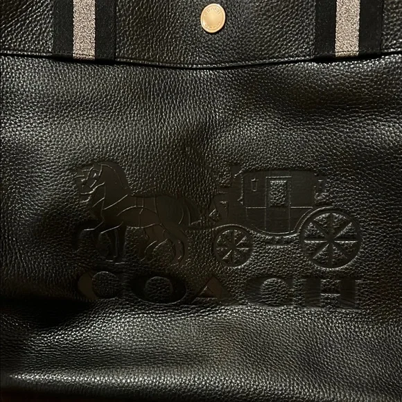 Coach Black Leather Tote with Sturdy Handles - Picture 2 of 8